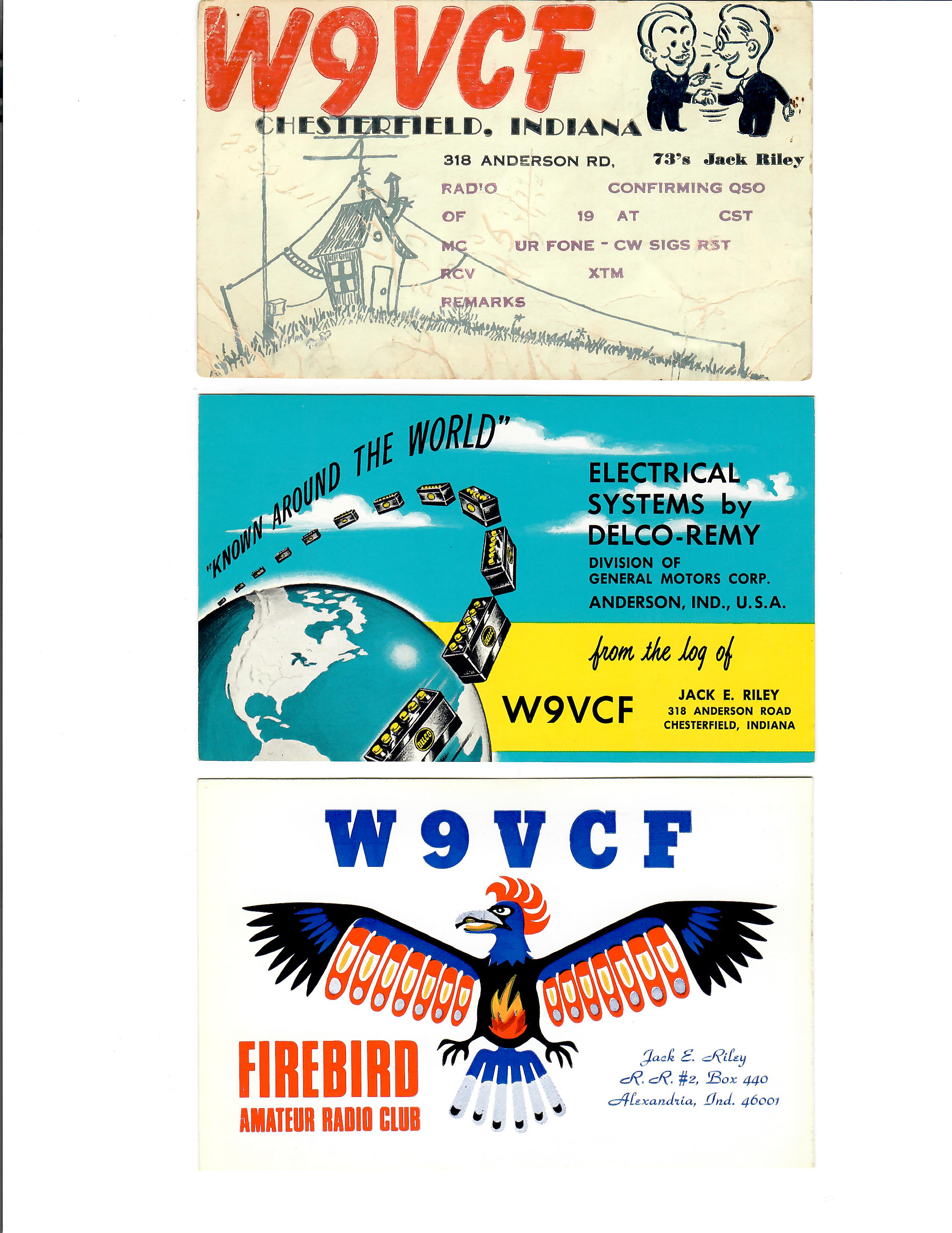 W9VCF QSL cards